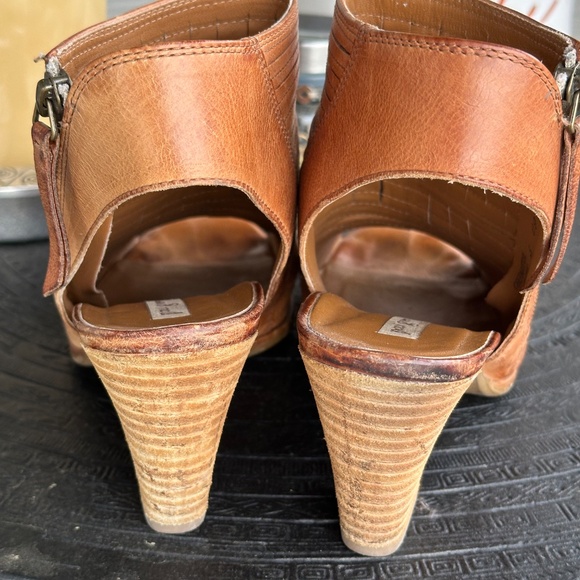 Paul Green Cayanne Leather Peep Toe Sandal Bootie Nougat Leather US Size 7.5 - Picture 4 of 7